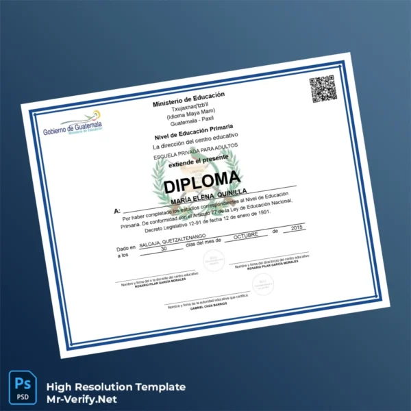 Guatemala Escuela Privada para Adultos Primary Education Diploma Template Printable Guatemala Escuela Privada para Adultos Primary Education Diploma Template Image Preview - PrintDocs
