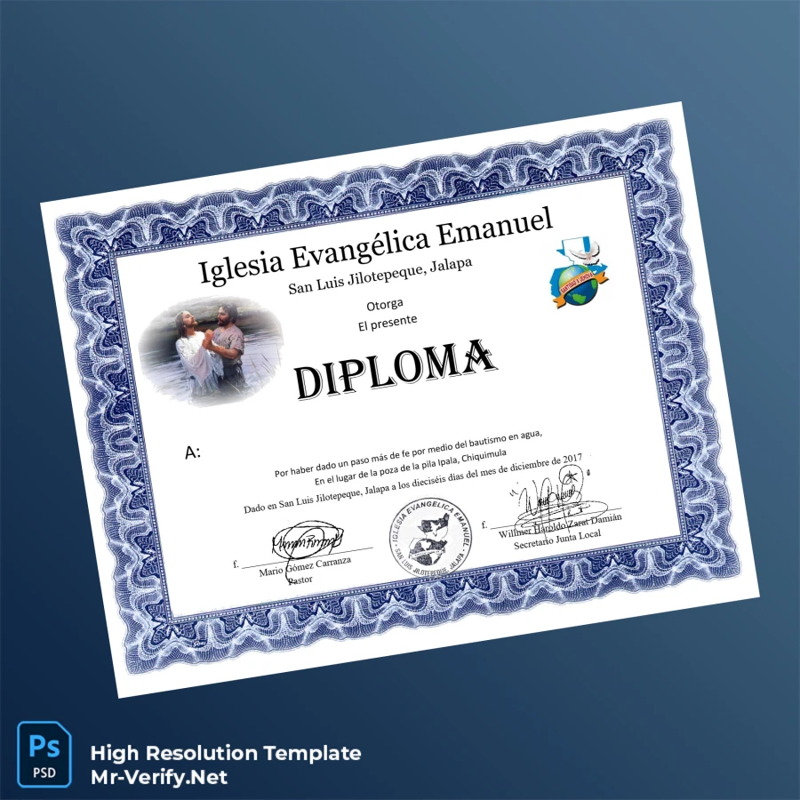 Guatemala Iglesia Evangélica Emanuel Baptism Diploma Template Printable Guatemala Iglesia Evangélica Emanuel Baptism Diploma Template Image Preview - PrintDocs