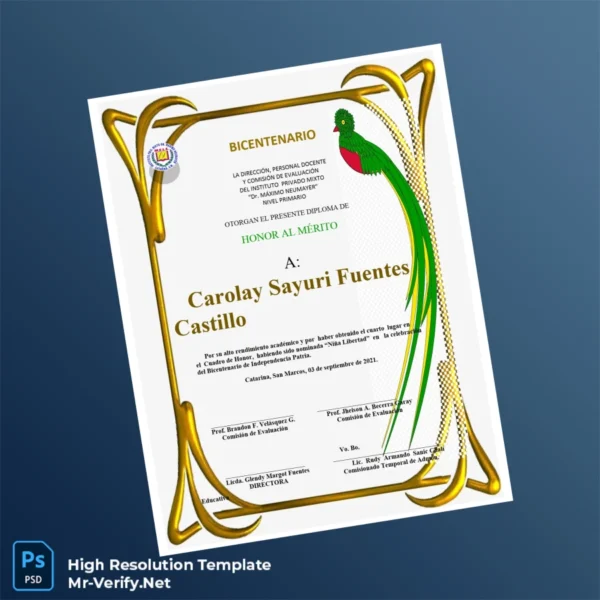 Guatemala Instituto Privado Mixto Bachelor of Honor Diploma Template Printable Guatemala Instituto Privado Mixto Bachelor of Honor Diploma Template Image Preview - PrintDocs
