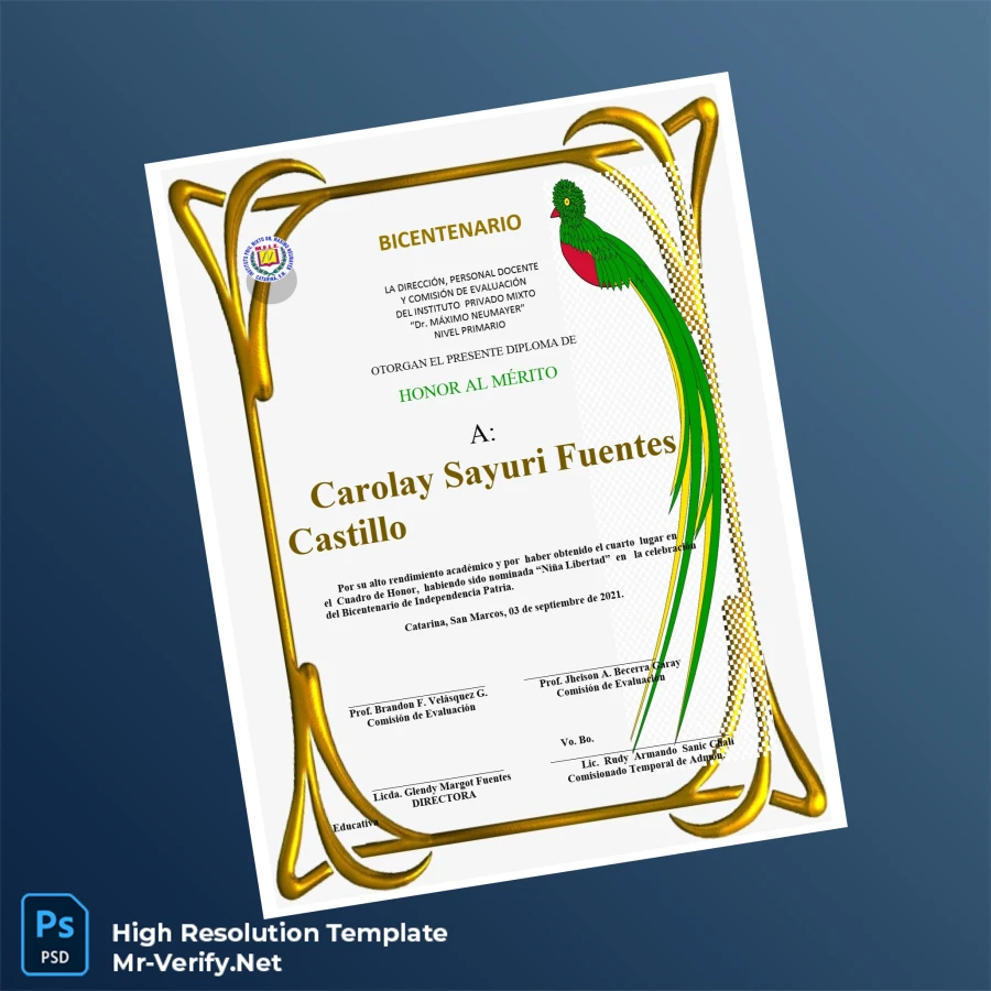 Guatemala Instituto Privado Mixto Bachelor of Honor Diploma Template Printable Guatemala Instituto Privado Mixto Bachelor of Honor Diploma Template Image Preview - PrintDocs