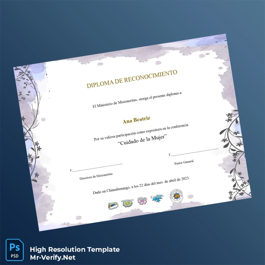 Guatemala Ministerio de Misioneritas Recognition Diploma Template Printable Guatemala Ministerio de Misioneritas Recognition Diploma Template Image Preview - PrintDocs