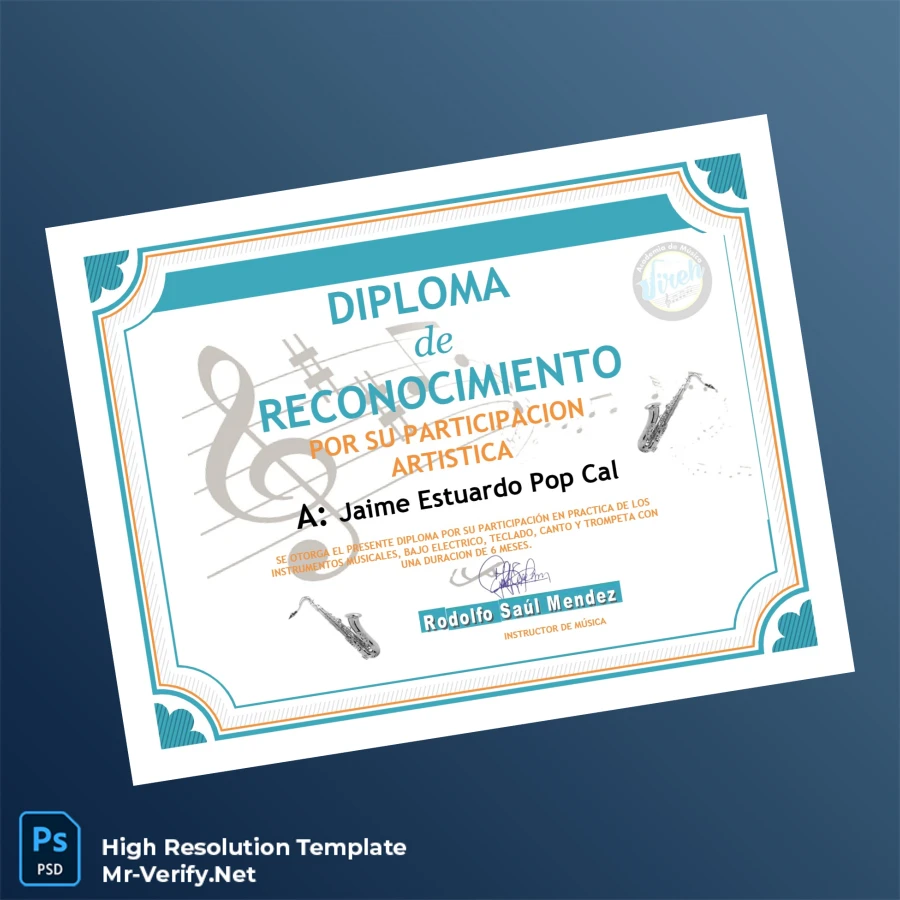 Guatemala Music Diploma Certificate Printable Guatemala Music Diploma Certificate Image Preview - PrintDocs