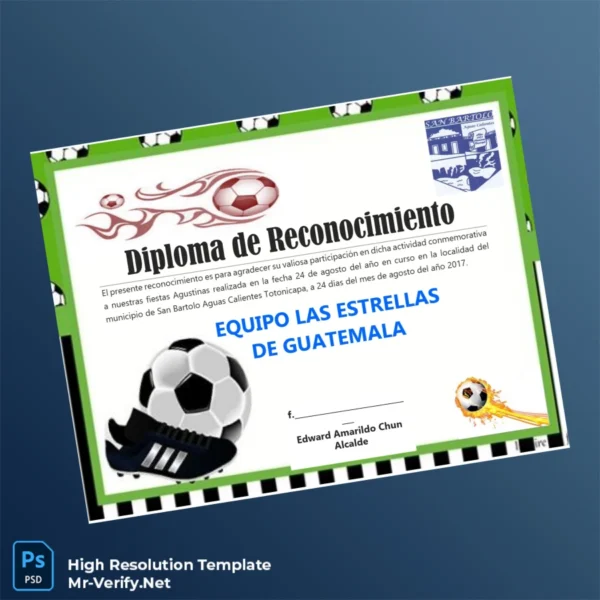 Guatemala San Bartolo Aguas Calientes Recognition Diploma Template Printable Guatemala San Bartolo Aguas Calientes Recognition Diploma Template Image Preview - PrintDocs