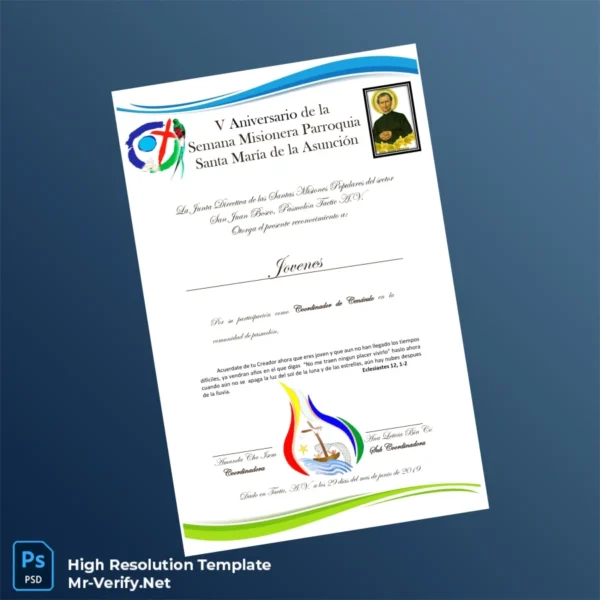 Printable Guatemala Santa María de la Asunción Diploma Template Image Preview - PrintDocs