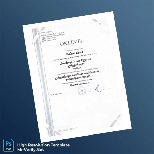 Hungary Széchenyi István University Bachelor of Science in Educational Therapy Template Printable Hungary Széchenyi István University Bachelor of Science in Educational Therapy Template Image Preview - PrintDocs