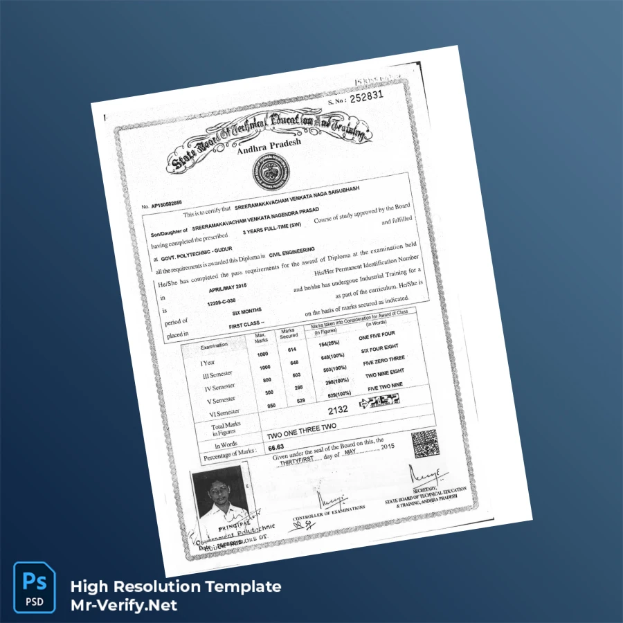 India Government Polytechnic Gudur Diploma in Civil Engineering Template Printable India Government Polytechnic Gudur Diploma in Civil Engineering Template Image Preview - PrintDocs