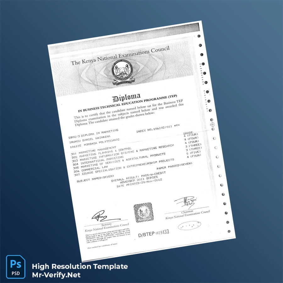 Kenya Mombasa Polytechnic Diploma in Marketing Template Printable Kenya Mombasa Polytechnic Diploma in Marketing Template Image Preview - PrintDocs