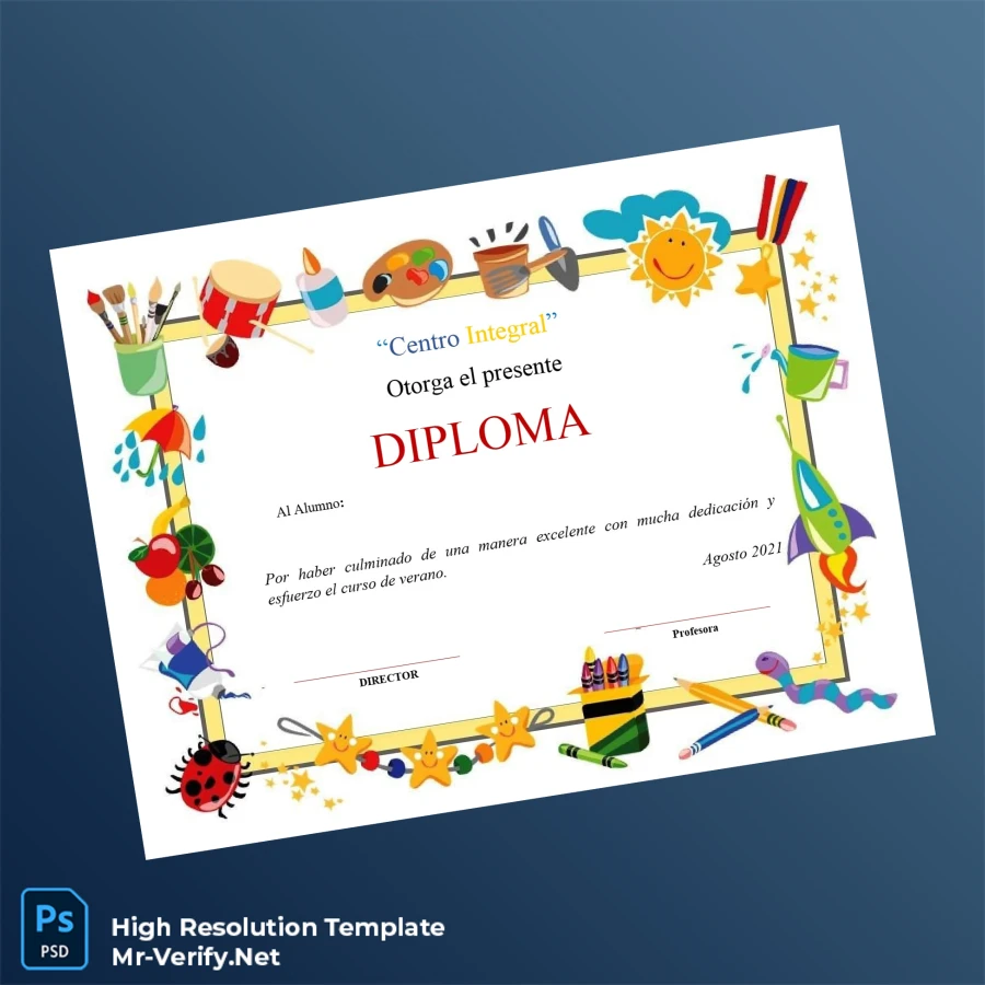 Mexico Centro Integral Diploma Template Printable Mexico Centro Integral Diploma Template Image Preview - PrintDocs