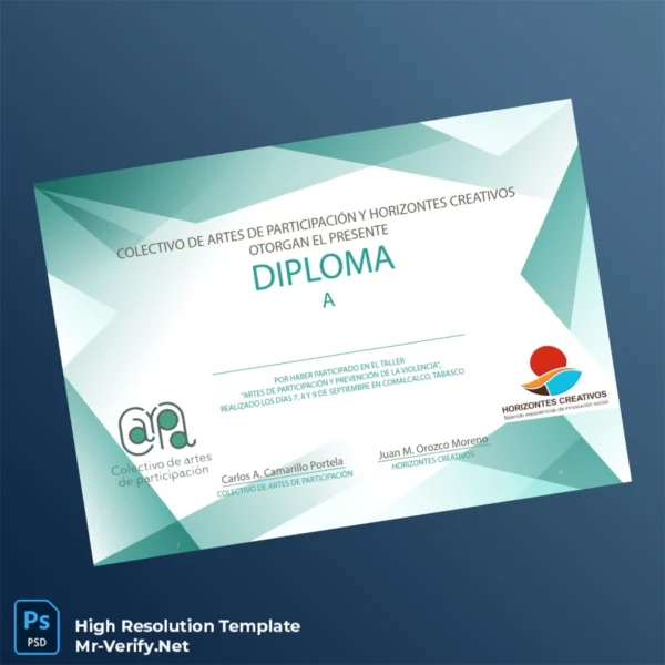 Mexico Colectivo de Artes de Participación Diploma Template Printable Mexico Colectivo de Artes de Participación Diploma Template Image Preview - PrintDocs
