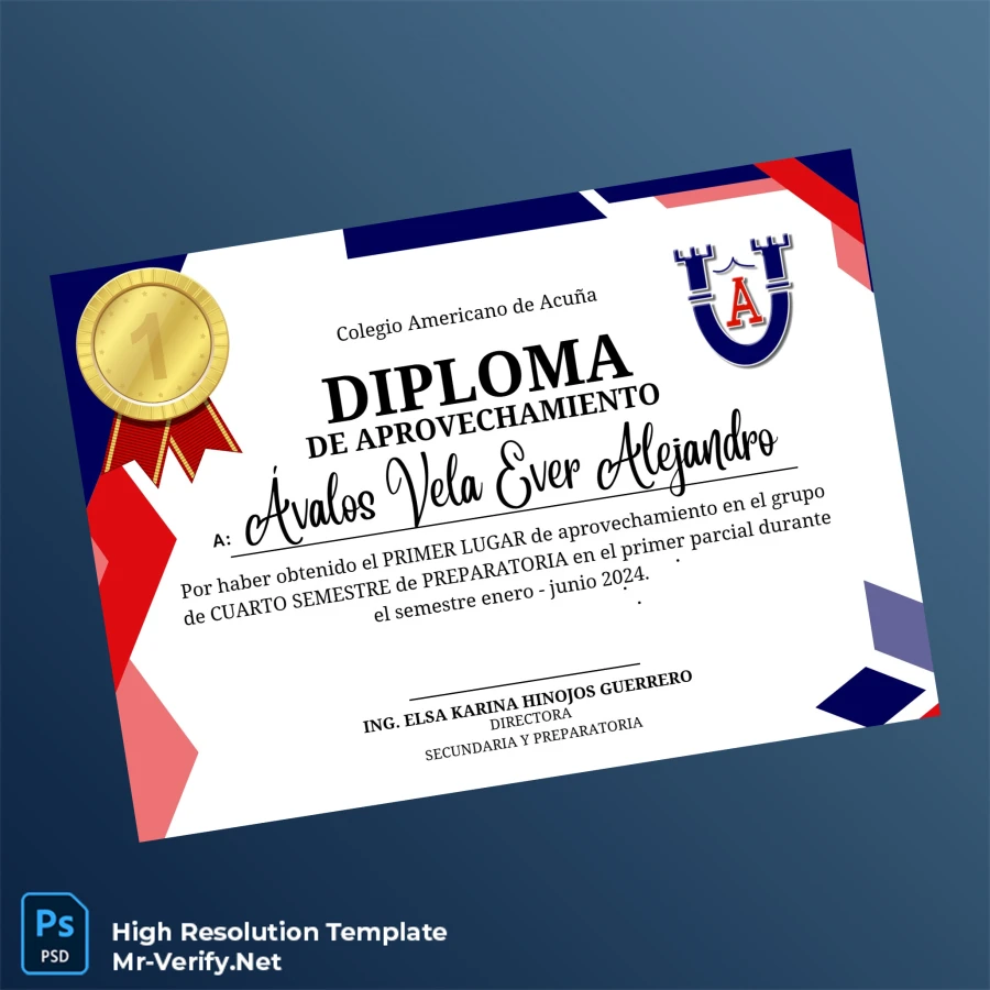 Mexico Colegio Americano de Acuña Diploma of Achievement Template-page2 Printable Mexico Colegio Americano de Acuña Diploma of Achievement Template page 2 Image Preview - PrintDocs