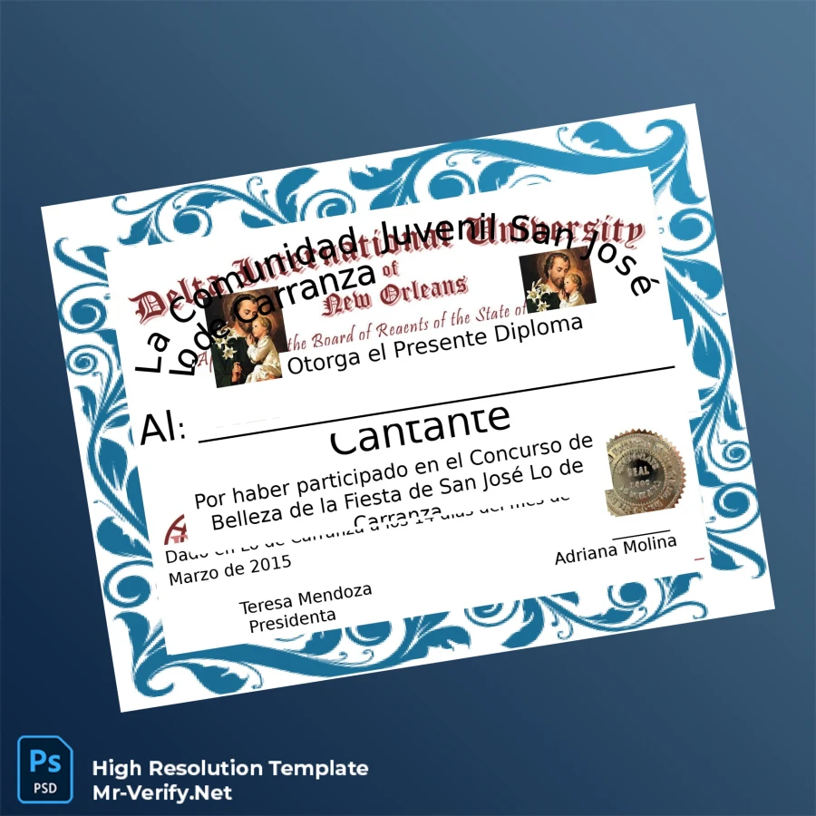 Mexico Community of San José Lo de Carranza Diploma Template Printable Mexico Community of San José Lo de Carranza Diploma Template Image Preview - PrintDocs