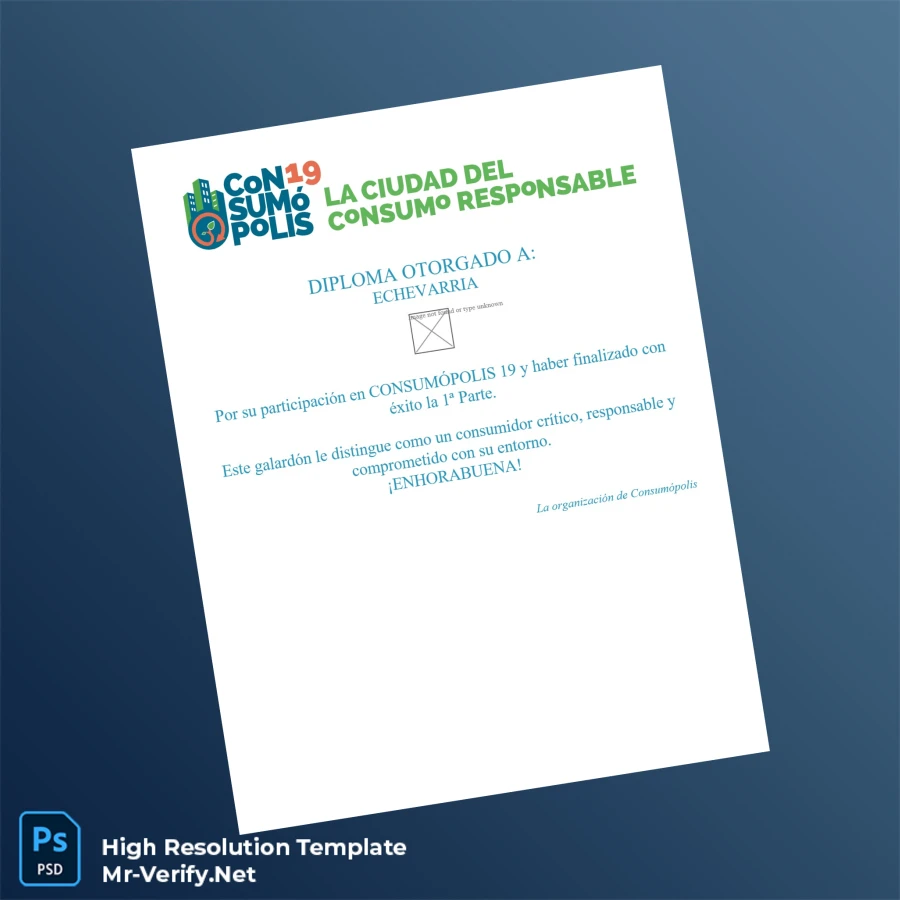 Mexico Consumópolis Diploma Template Printable Mexico Consumópolis Diploma Template Image Preview - PrintDocs