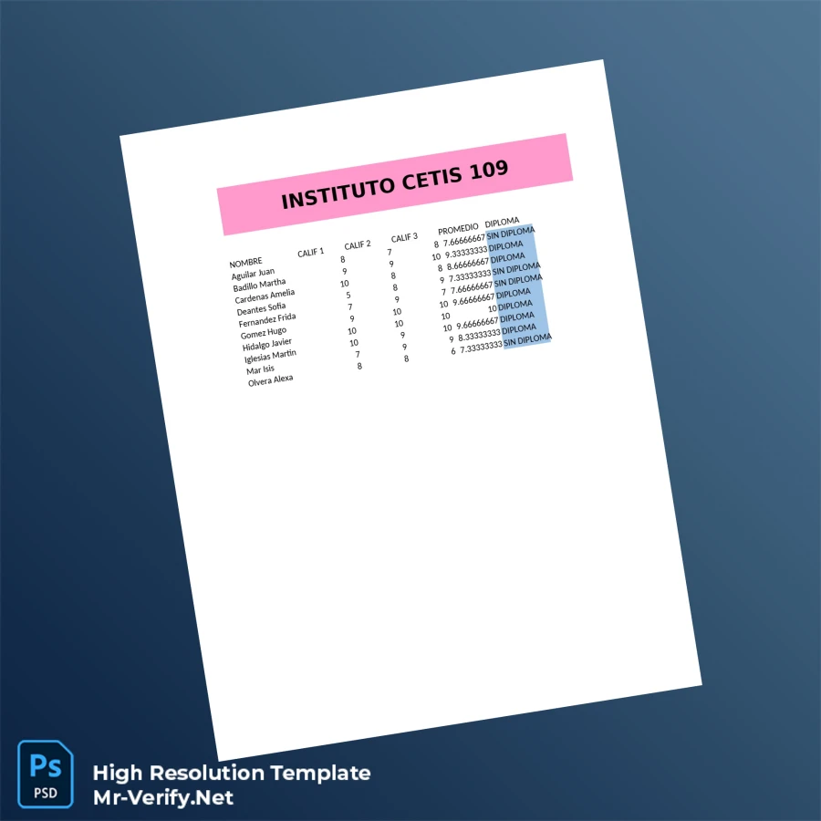 Mexico Instituto CETIS 109 Diploma Template Printable Mexico Instituto Cetis 109 Diploma Template Image Preview - PrintDocs