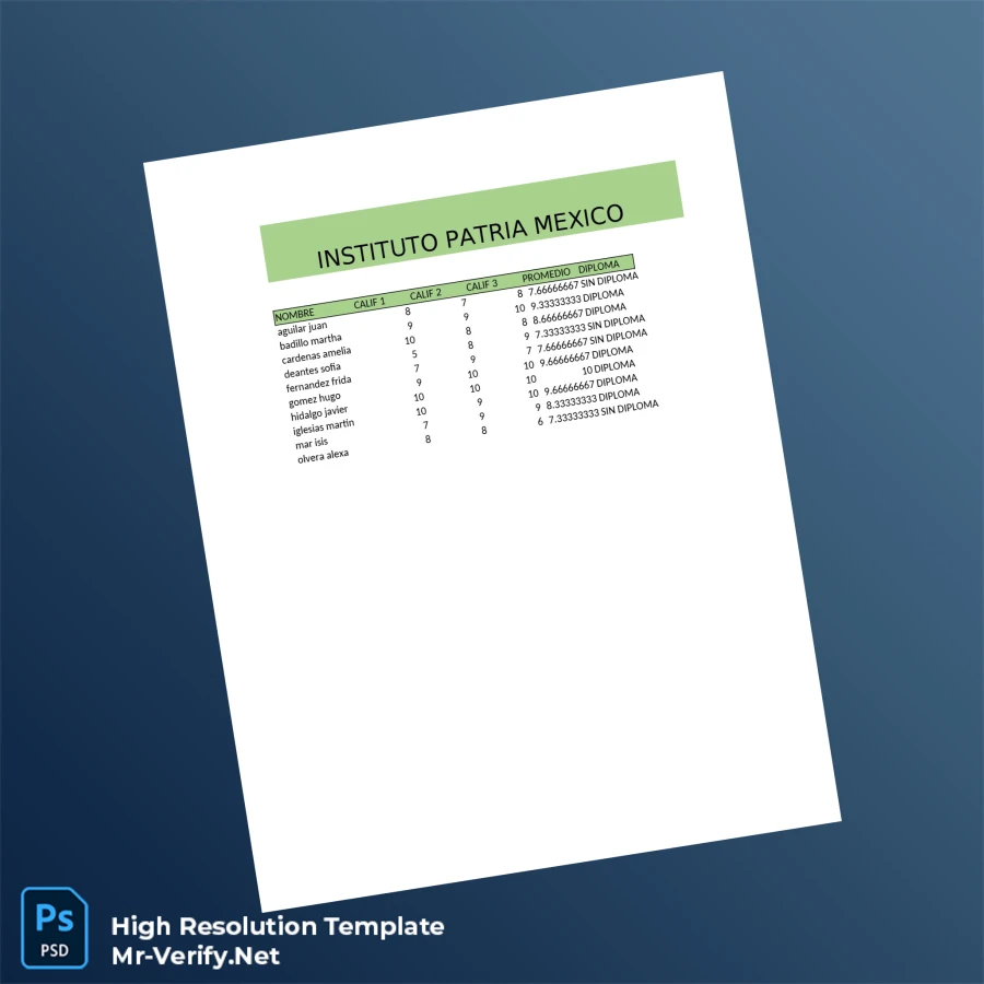 Mexico Instituto Patria High School Diploma Template Printable Mexico Instituto Patria High School Diploma Template Image Preview - PrintDocs