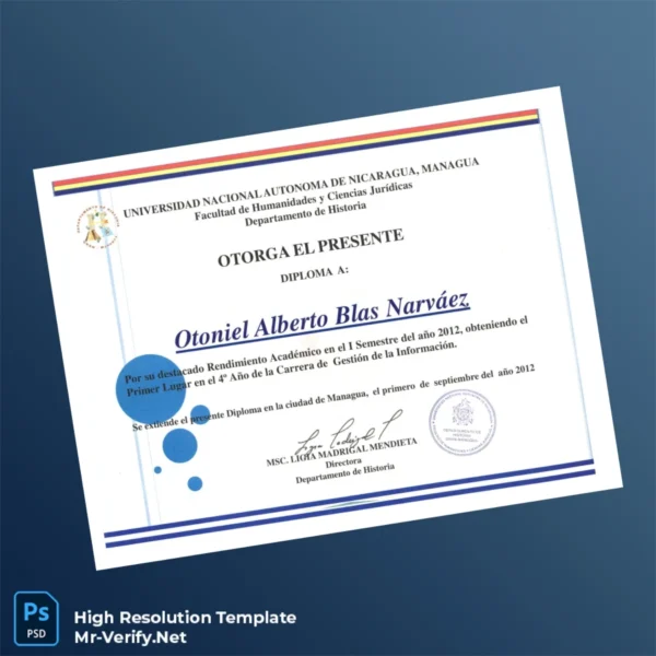 Nicaragua National Autonomous University Diploma in Information Management Printable Nicaragua National Autonomous University Diploma in Information Management Image Preview - PrintDocs