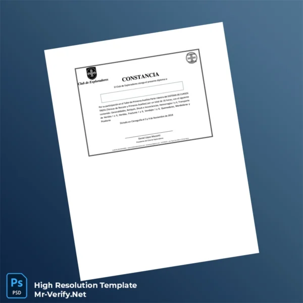 Peru Club of Exploradores First Aid Diploma Template Printable Peru Club of Exploradores First Aid Diploma Template Image Preview - PrintDocs