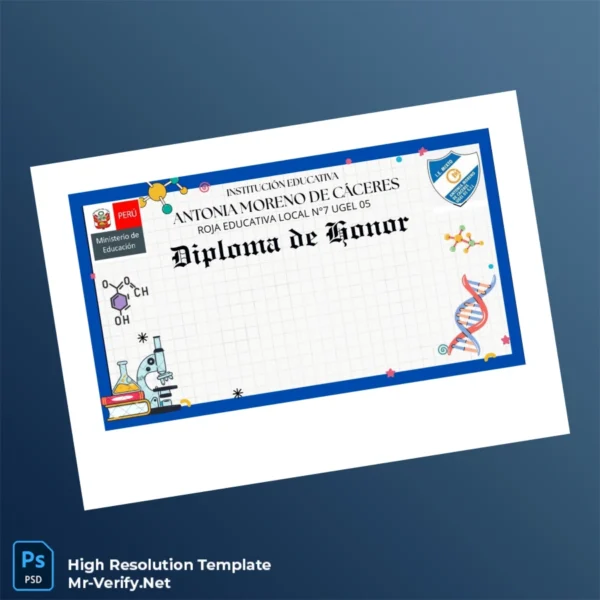 Peru Educational Institution Diploma of Honor Template Printable Peru Educational Institution Diploma of Honor Template Image Preview - PrintDocs