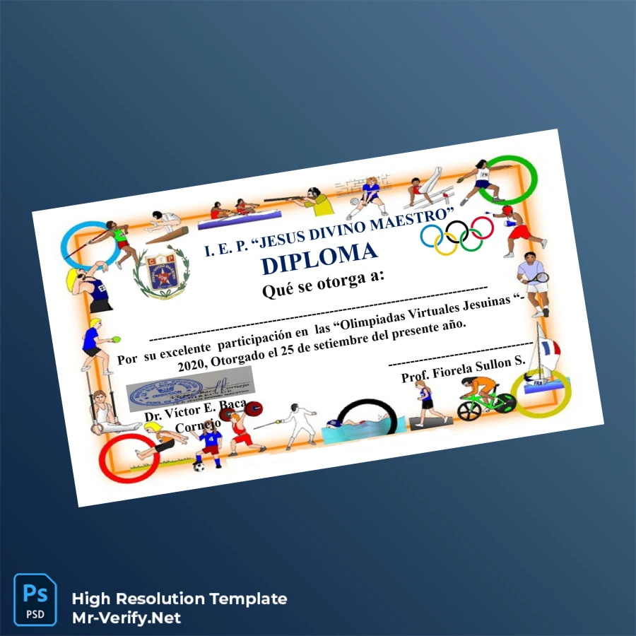 Peru I.E.P. Jesus Divino Maestro Diploma Template Printable Peru I.E.P. Jesus Divino Maestro Diploma Template Image Preview - PrintDocs