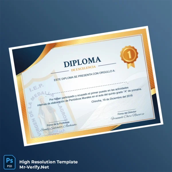 Peru I.E.P. Medallistas High School Diploma in Excellence Printable Peru I.E.P. Medallistas High School Diploma in Excellence Image Preview - PrintDocs