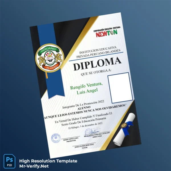 Peru Peruvian Irish Private Educational Institution Sixth Grade Diploma Printable Peru Peruvian Irish Private Educational Institution Sixth Grade Diploma Image Preview - PrintDocs