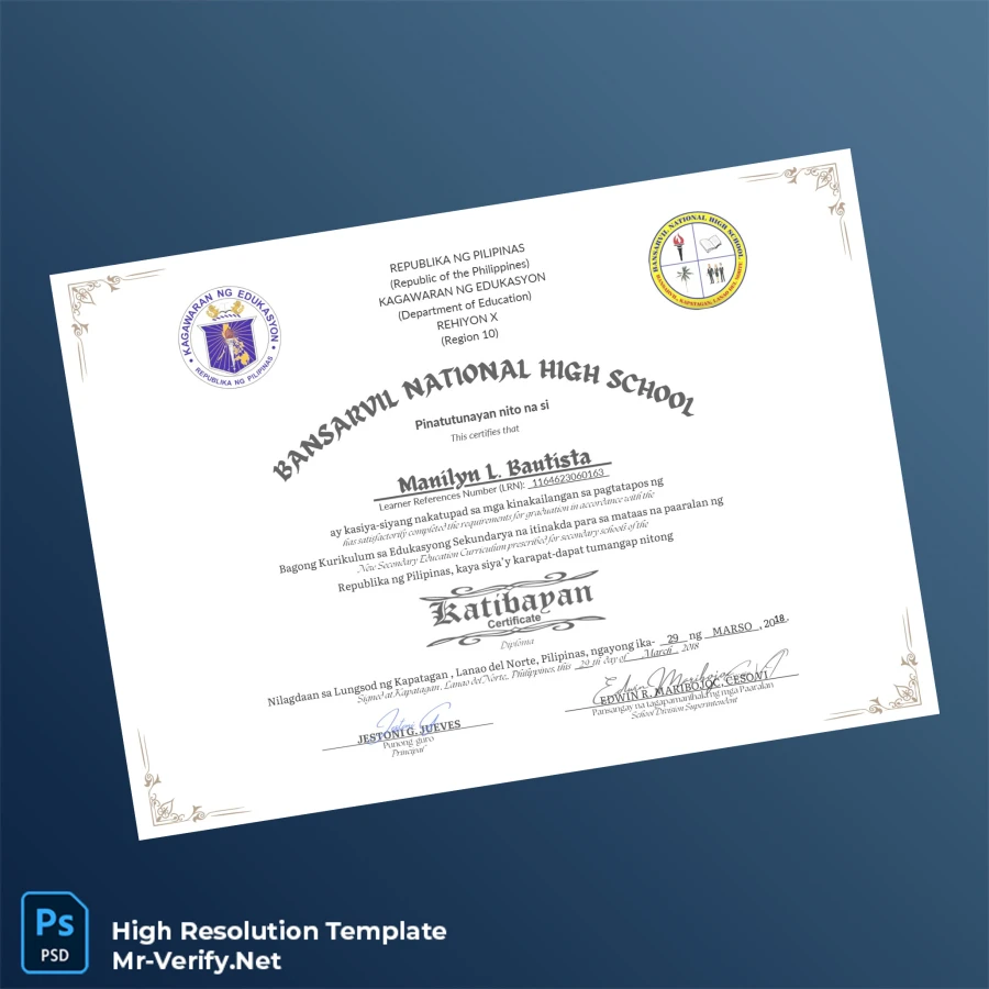 Philippines Jagobiao National High School High School Diploma Template-page3 Printable Philippines Jagobiao National High School High School Diploma Template page 3 Image Preview - PrintDocs