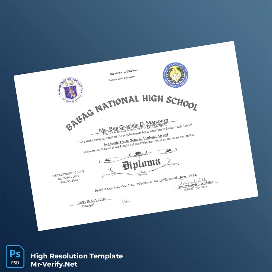 Philippines Jagobiao National High School High School Diploma Template-page5 Printable Philippines Jagobiao National High School High School Diploma Template page 5 Image Preview - PrintDocs