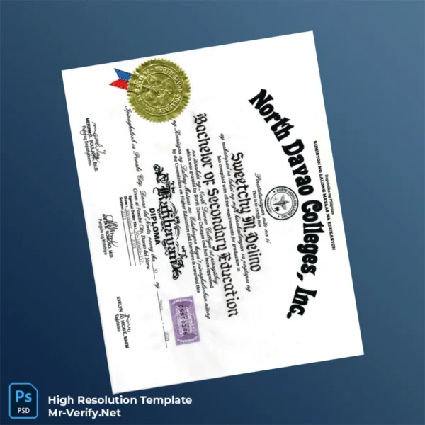 Philippines North Davao Colleges Inc Bachelor of Secondary Education Diploma Printable Philippines North Davao Colleges Inc Bachelor of Secondary Education Diploma Image Preview - PrintDocs