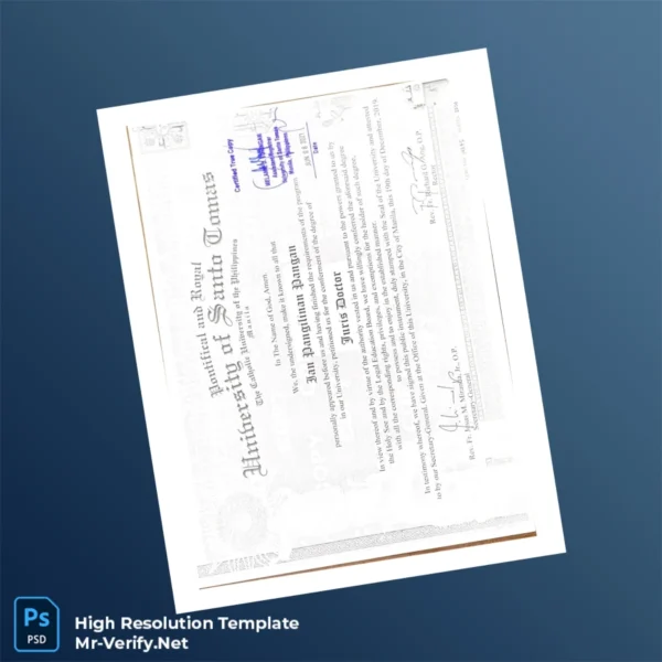 Printable Philippines University of Santo Tomas Juris Doctor Template Image Preview - PrintDocs