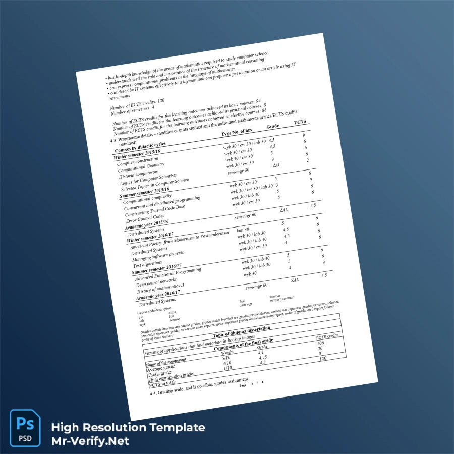 Poland University of Warsaw Master of Science in Computer Science Template-page2 Printable Poland University of Warsaw Master of Science in Computer Science Template page 2 Image Preview - PrintDocs