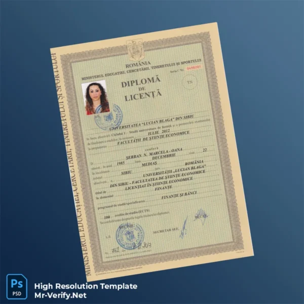 Romania Lucian Blaga University Bachelor of Science in Finance Template Printable Romania Lucian Blaga University Bachelor of Science in Finance Template Image Preview - PrintDocs