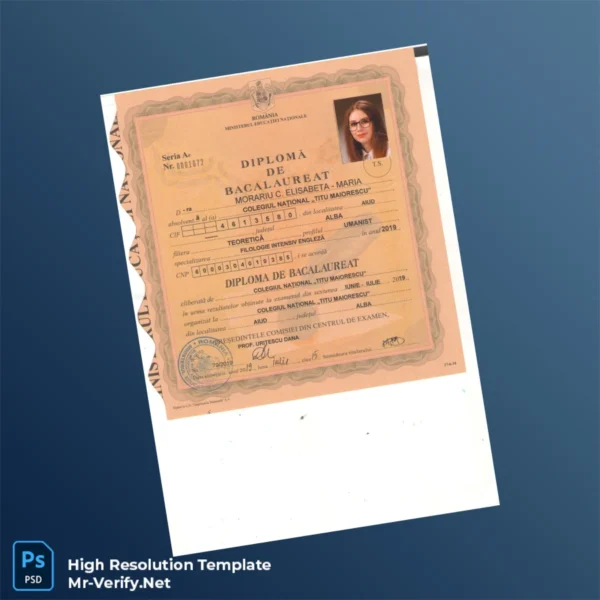Romania Titu Maiorescu National College High School Diploma Printable Romania Titu Maiorescu National College High School Diploma Image Preview - PrintDocs