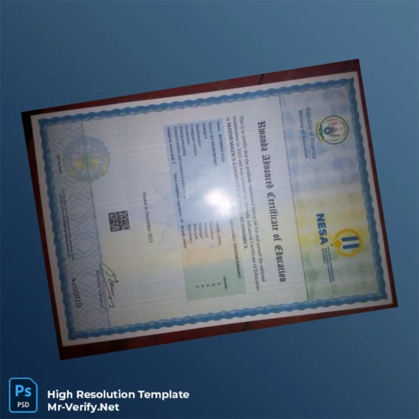 Rwanda National Examination Sports Agency Advanced Certificate of Education Printable Rwanda National Examination & Sports Agency Advanced Certificate of Education Image Preview - PrintDocs