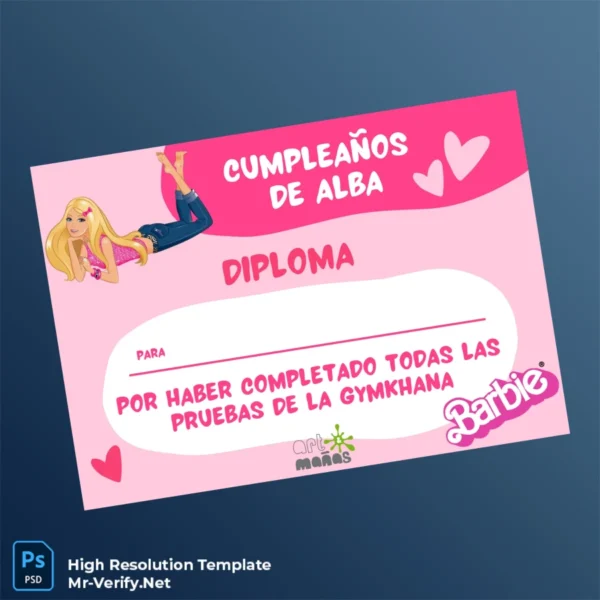 Printable Spain Alba Gymkhana Diploma Template Image Preview - PrintDocs