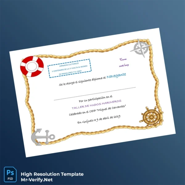 Printable Spain CEIP Miguel de Cervantes Diploma Template Image Preview - PrintDocs