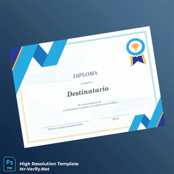 Spain Diploma Template Printable Spain Diploma Template Image Preview - PrintDocs