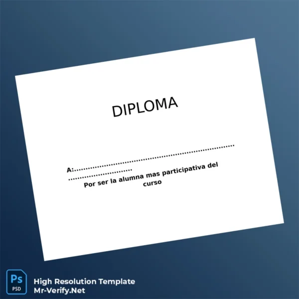 Printable Spain Diploma de Student Participation Template Image Preview - PrintDocs