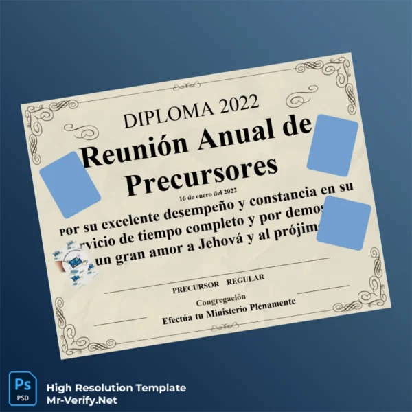Printable Spain Effectúa tu Ministerio Plenamente Regular Pioneer Diploma Image Preview - PrintDocs
