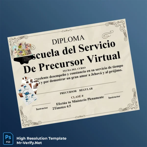 Spain Escuela del Servicio De Precursor Virtual Precursor Diploma Template Printable Spain Escuela del Servicio De Precursor Virtual Precursor Diploma Template Image Preview - PrintDocs