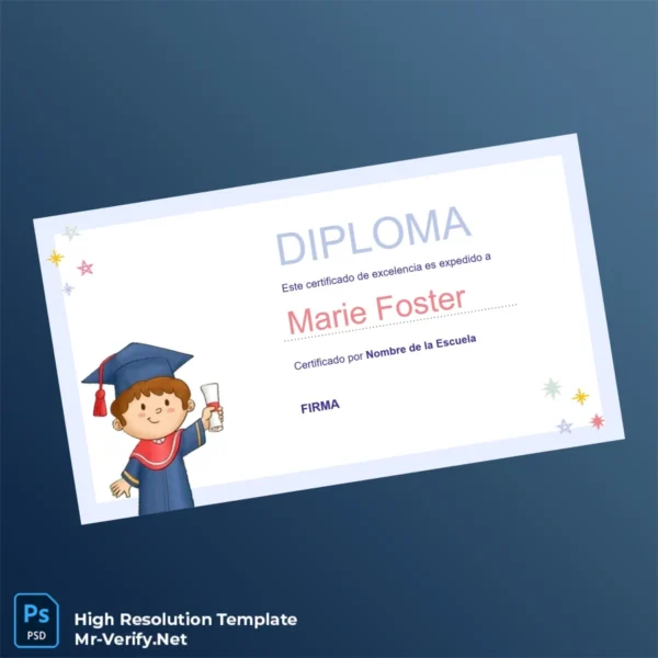 Spain Nombre de la Escuela High School Diploma Template Printable Spain Nombre de la Escuela High School Diploma Template Image Preview - PrintDocs