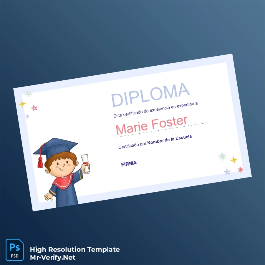 Spain Nombre de la Escuela High School Diploma Template Printable Spain Nombre de la Escuela High School Diploma Template Image Preview - PrintDocs