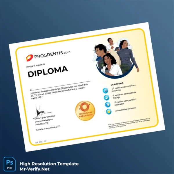 Spain Progrentis Level 2 Diploma Template Printable Spain Progrentis Level 2 Diploma Template Image Preview - PrintDocs