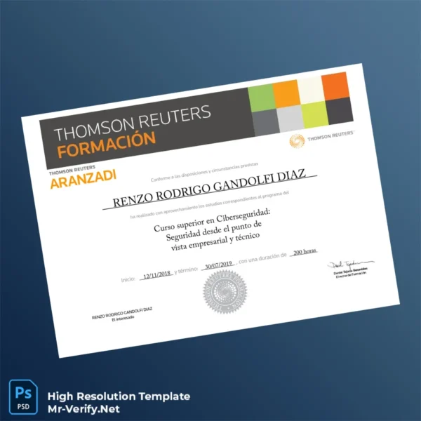 Spain Thomson Reuters Formation Advanced Diploma in Cybersecurity Printable Spain Thomson Reuters Formation Advanced Diploma in Cybersecurity Image Preview - PrintDocs