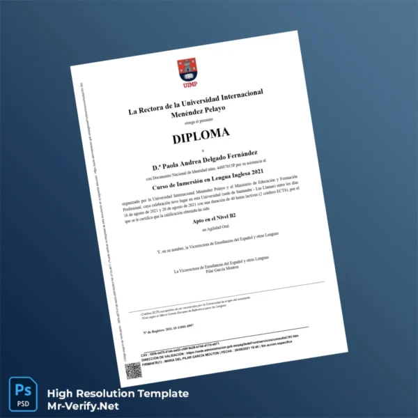 Spain Universidad Internacional Menéndez Pelayo Diploma in English Language Immersion Course 2021 Printable Spain Universidad Internacional Menéndez Pelayo Diploma in English Language Immersion Course 2021 Image Preview - PrintDocs