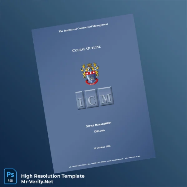 UK Institute of Commercial Management Diploma in Office Management Template Printable UK Institute of Commercial Management Diploma in Office Management Template Image Preview - PrintDocs
