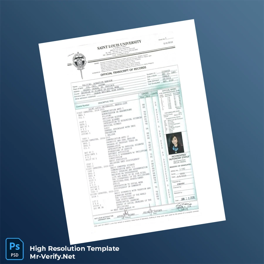USA Saint Louis University Diploma Template-page2 Printable USA Saint Louis University Diploma Template page 2 Image Preview - PrintDocs