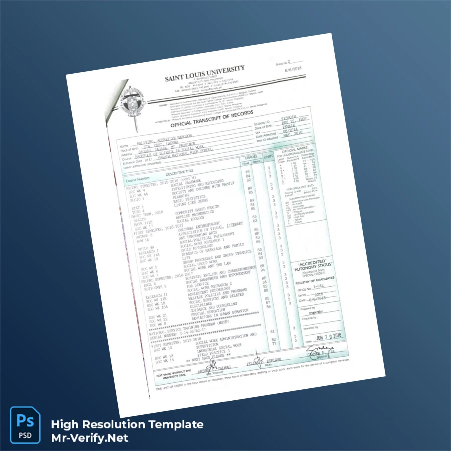 USA Saint Louis University Diploma Template-page3 Printable USA Saint Louis University Diploma Template page 3 Image Preview - PrintDocs
