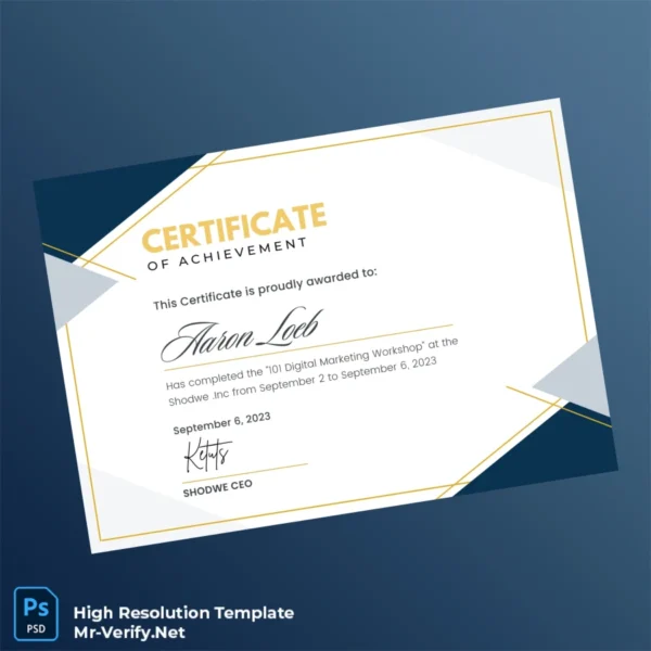 USA Shodwe Inc Digital Marketing Workshop Diploma Printable USA Shodwe Inc Digital Marketing Workshop Diploma Image Preview - PrintDocs