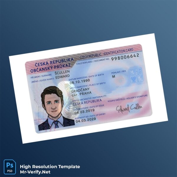 czech republic id card psd template v1 - Novelty ID Card czech republic id card psd template v1 - Editable ID Card Template
