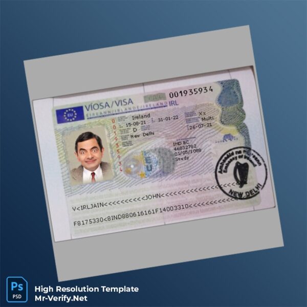 Tajikistan visa PSD template v1 - editable visa document Tajikistan visa PSD template v1 - blank visa template