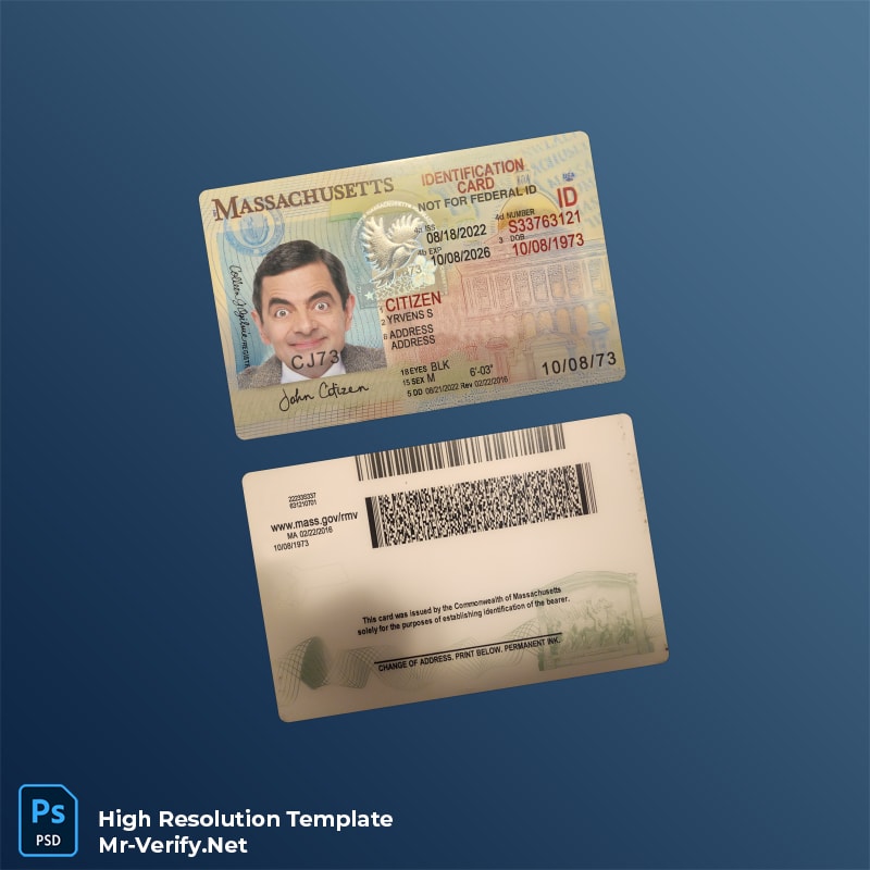 USA Massachusetts ID card PSD template v1 USA Massachusetts ID card PSD template v1